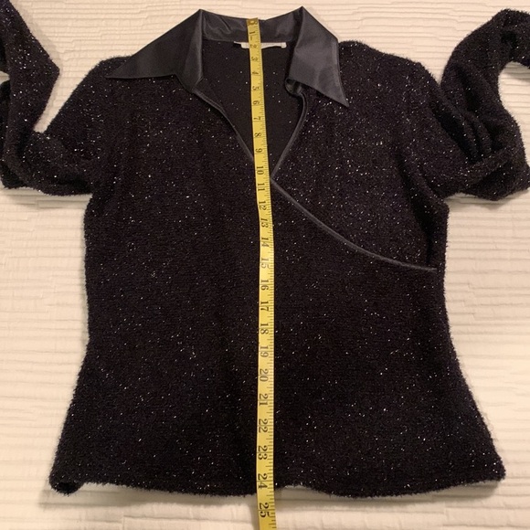 Rayure Paris Women’s Cocktail Long Sleeve Vintage Wrap Blouse - Picture 14 of 16